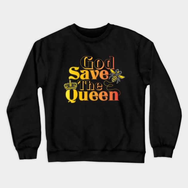 God Save the Queen Cute Beekeeper Honey Bee Crewneck Sweatshirt by stockwell315designs